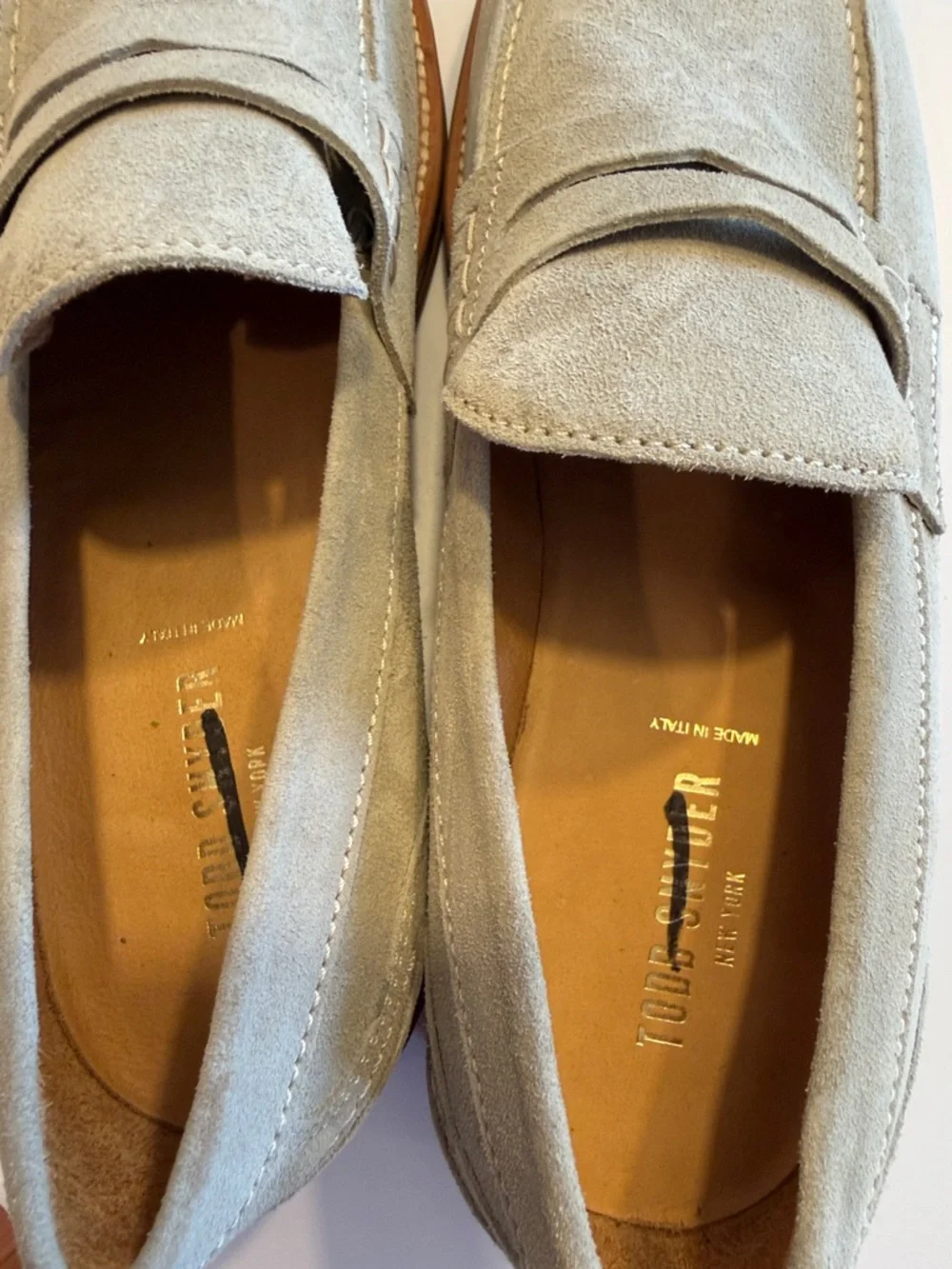 Todd Snyder Italian Suede Penny Loafers Sz 11.5. NWOB. Box41